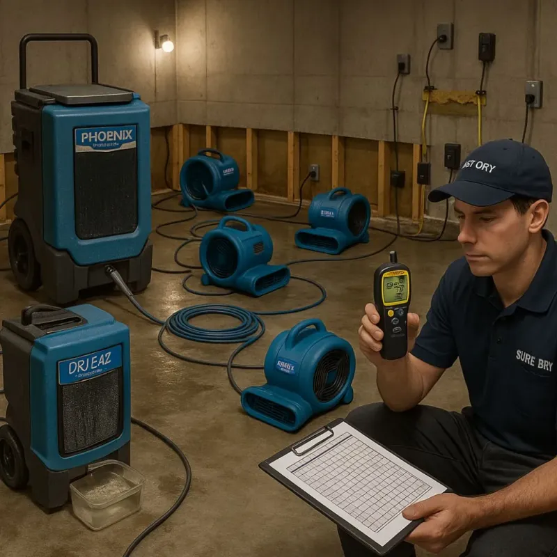 Structural Drying and Dehumidification process in Lakeview, MI